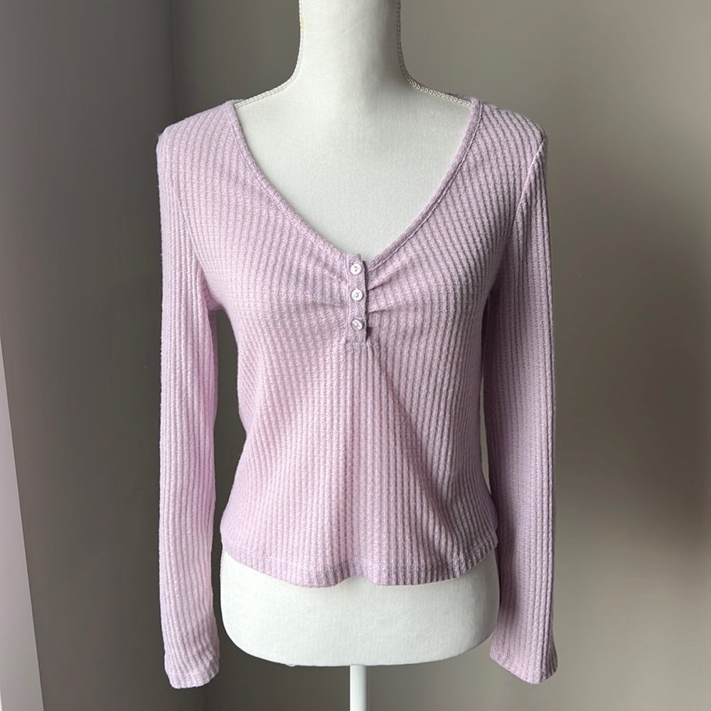 Ardene Long Sleeve Waffle Knit Top